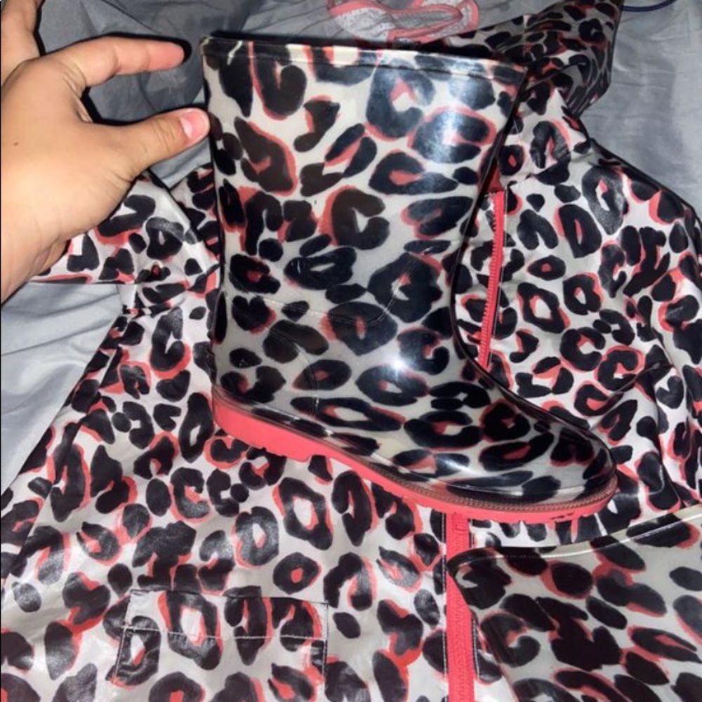 Rain boots and jacket